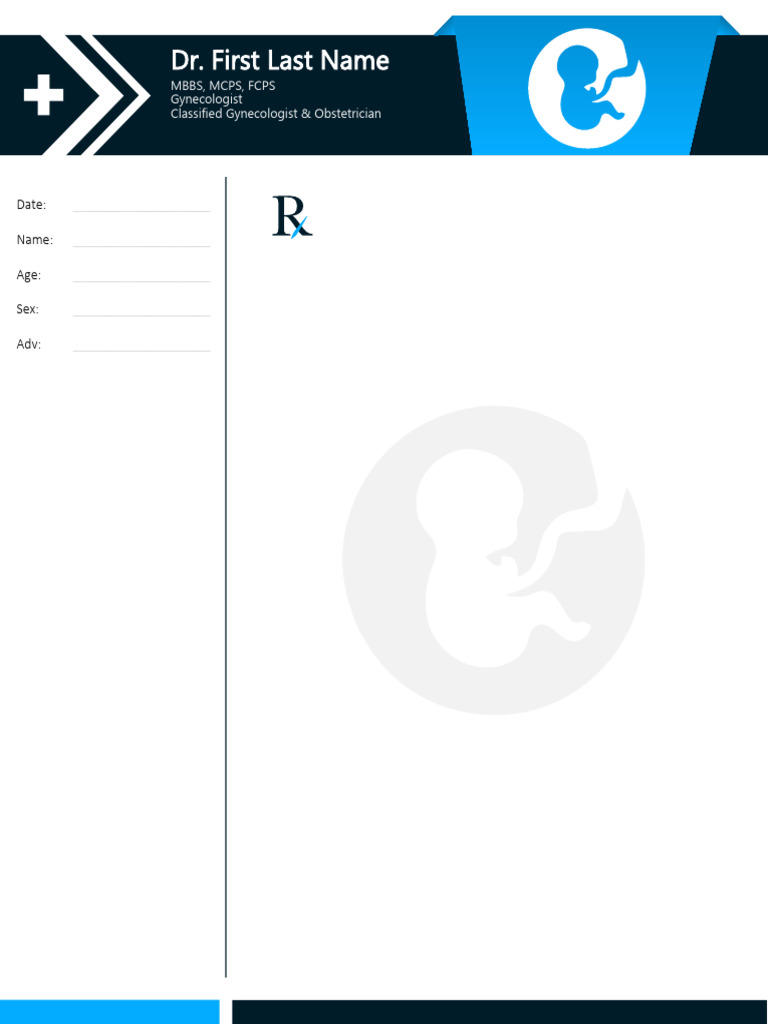 Gynecologist Prescription Letterhead Pad Template | PDF