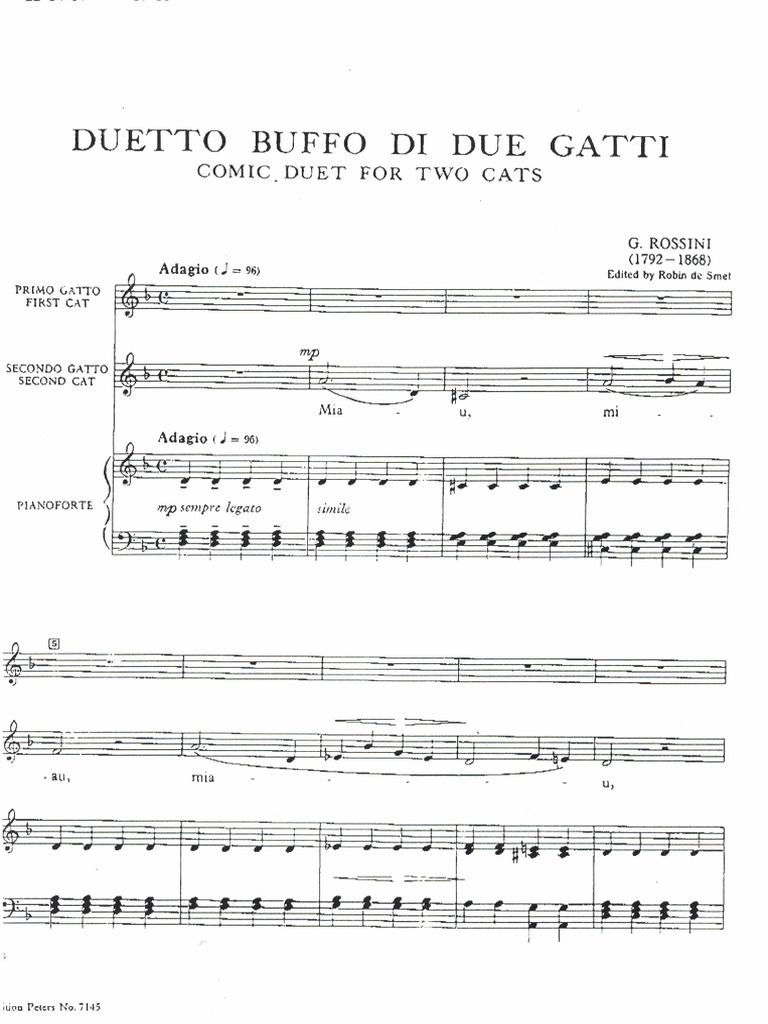 Duetto Buffo Di Due Gatti (Rossini) | PDF