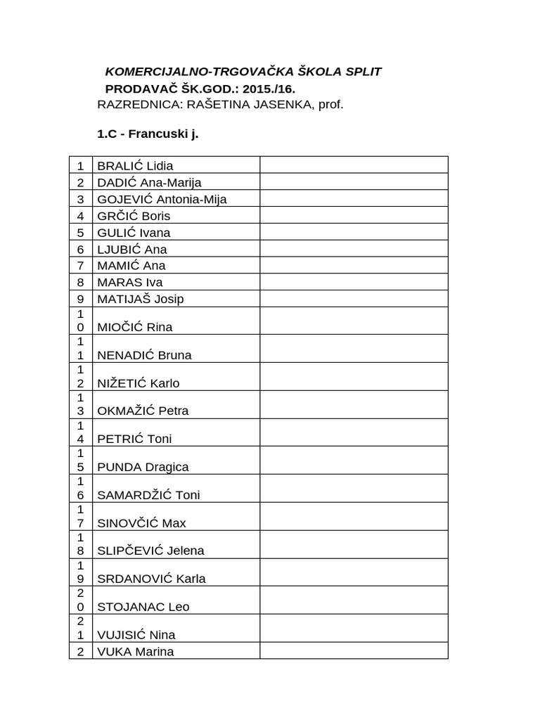 Komercijalisti 1c razred pdf
