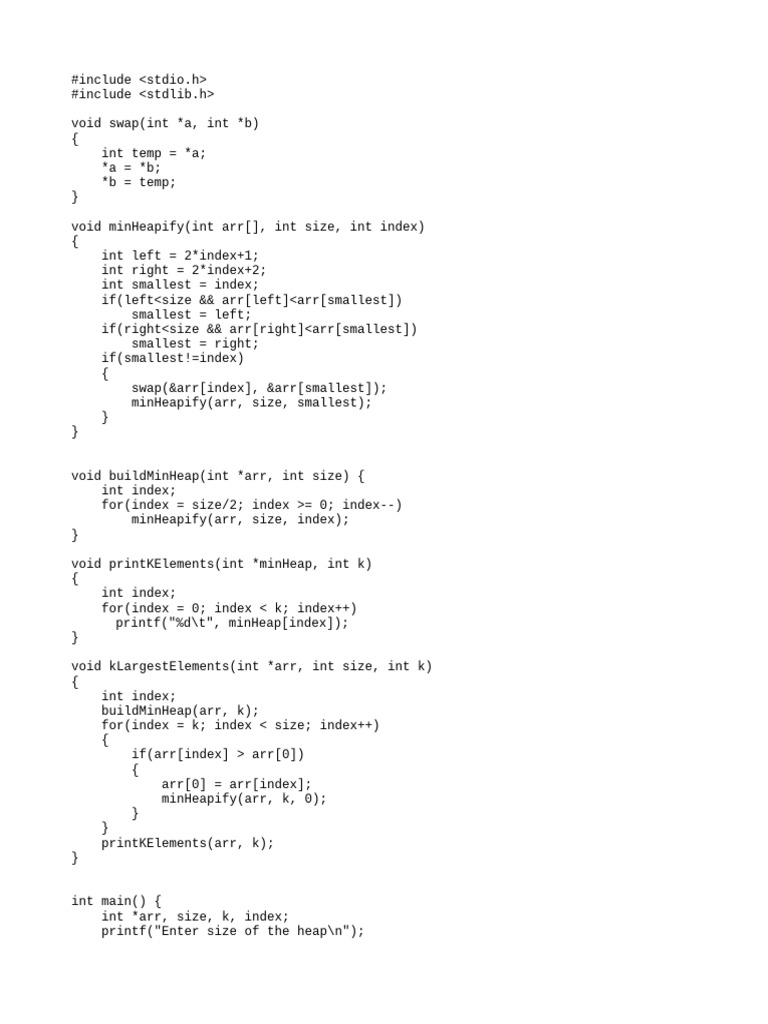 15 Find K-Largest Elements From An Array Max Heap | PDF