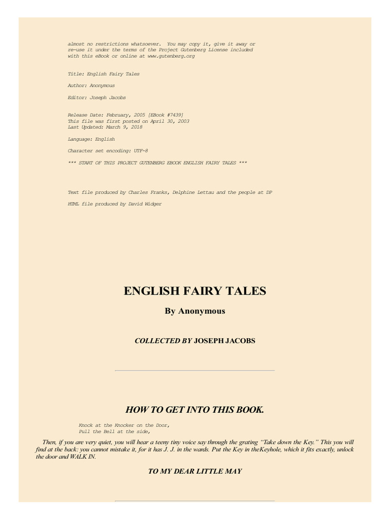 English Fairy Tales by Anonymous - PDF Room | PDF