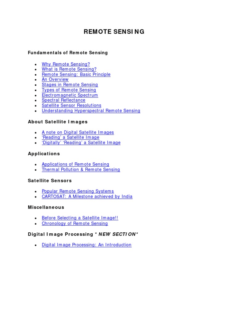 Fundamentals of Remote Sensing Guide | PDF | Remote Sensing ...