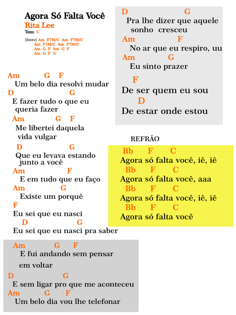 Agora Só Falta Voce Pdf