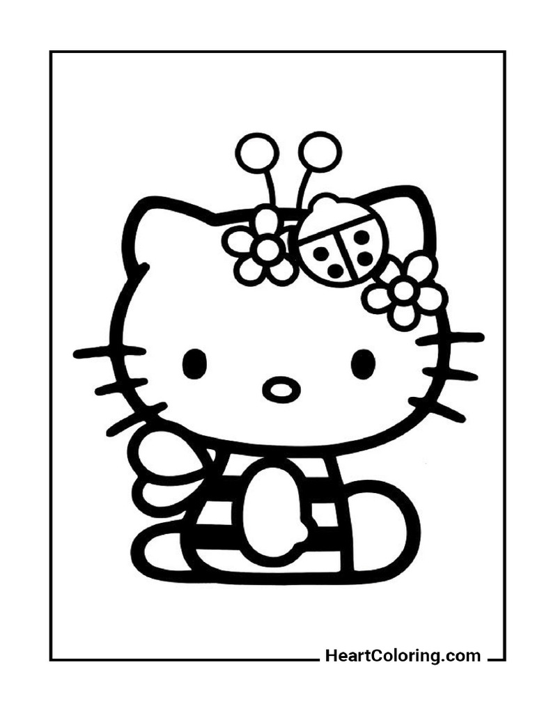 9487 16 Cute Bee Hello Kitty Coloring Pages Pdf