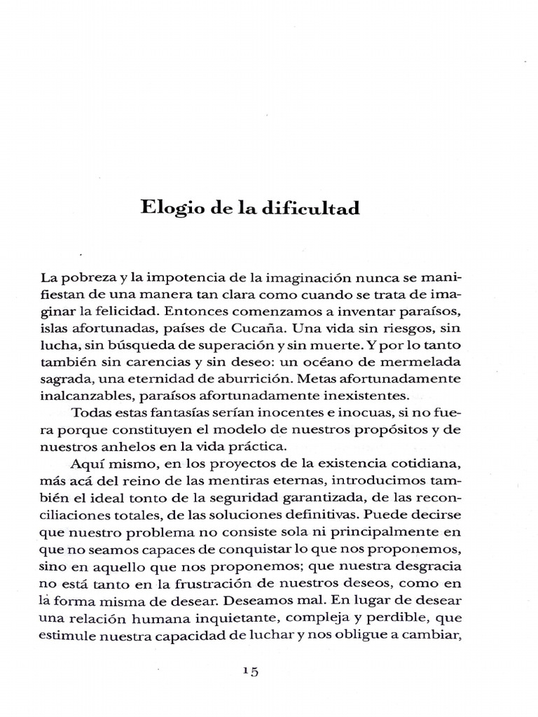 Elogio A La Dificultad | PDF