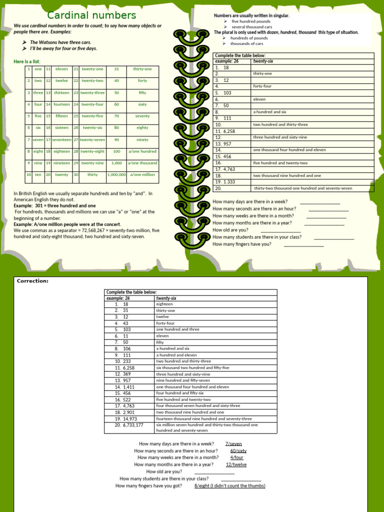 Understanding Cardinal Numbers and Counting | PDF | Linguistics ...