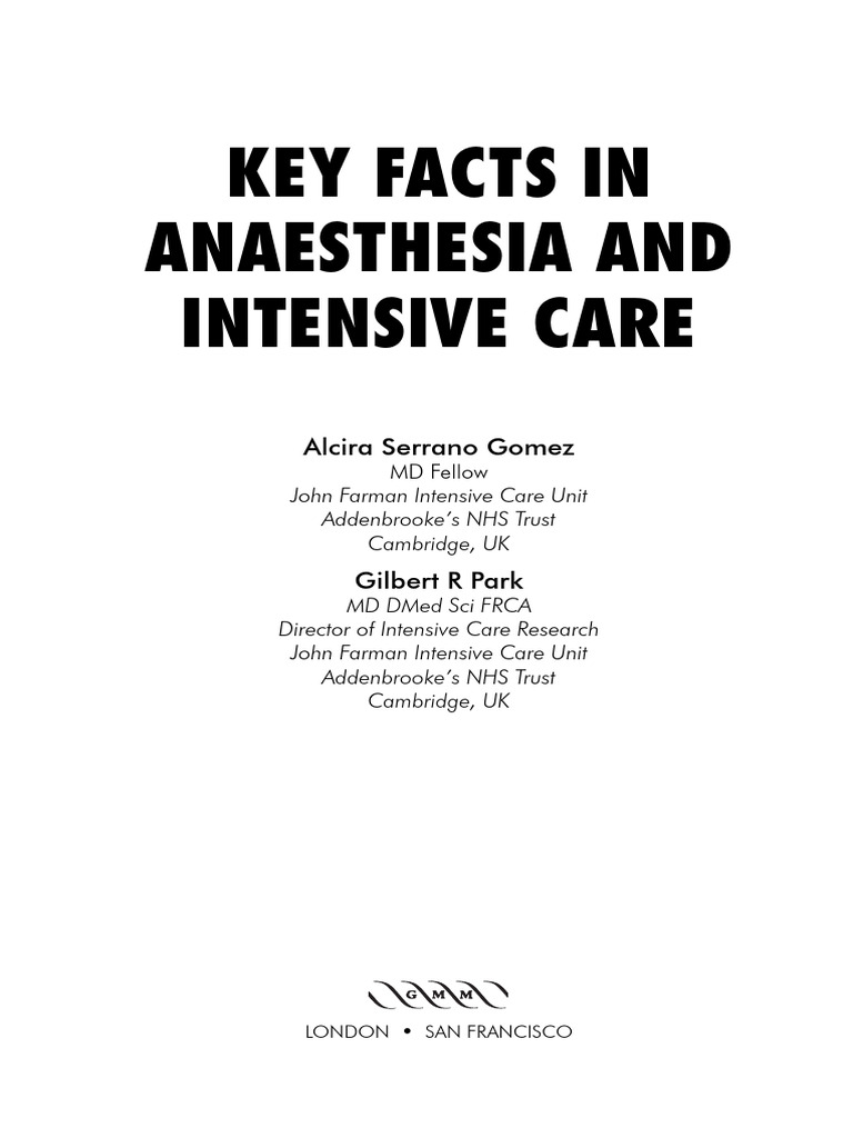 Key Facts In Anesthesia And Intensive Care Pdf