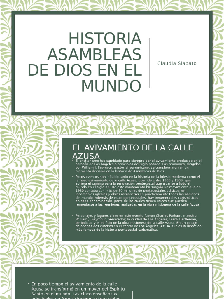 Historia Asambleas de Dios | PDF