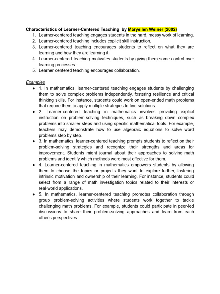 characteristics-of-learner-centered-teaching-by-maryellen-weiner-2002