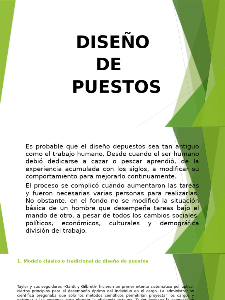 MODELOS DE DISEÑO DE PUESTOS | PDF