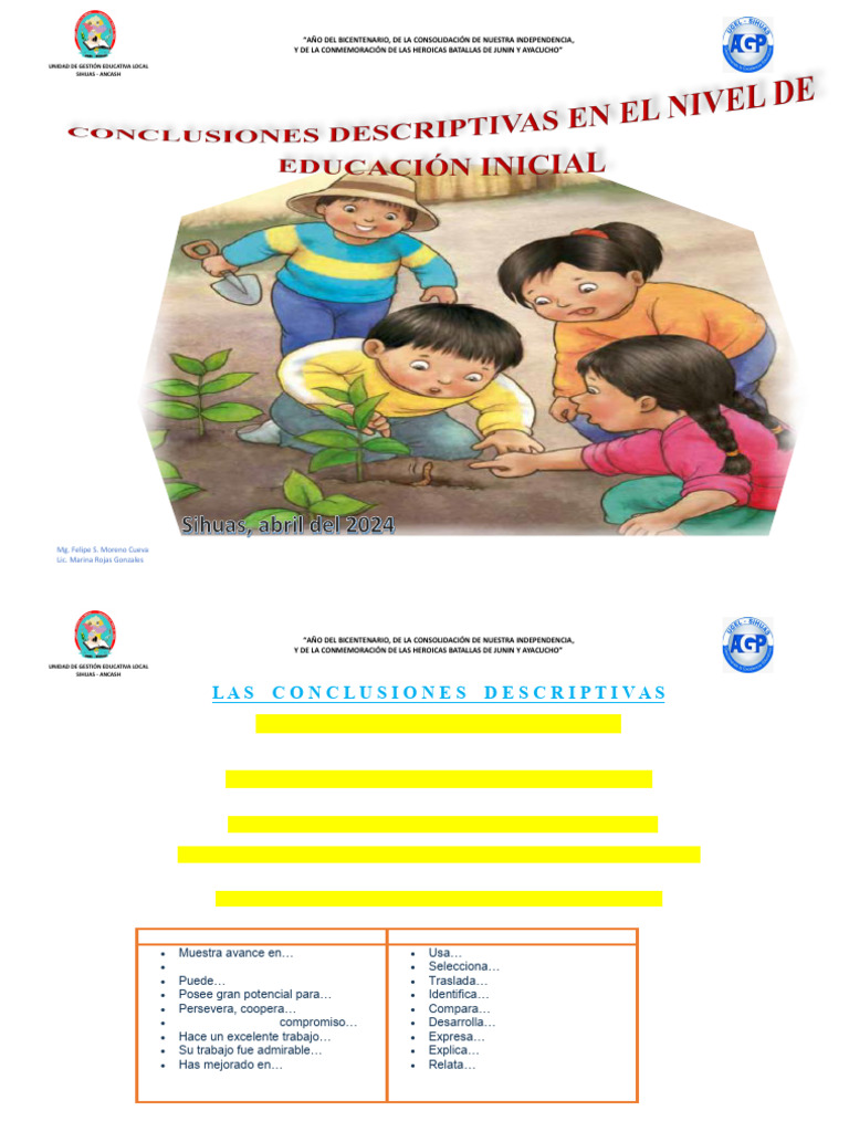Las Conclusiones Descriptivas-Inicial | PDF