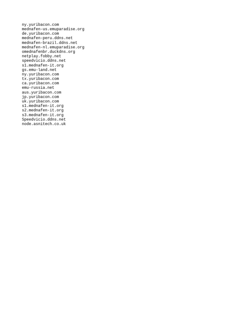 Server List | PDF