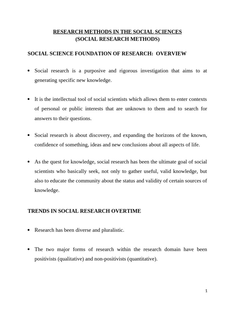 Research Methods in The Social Sciences Patrick PDF