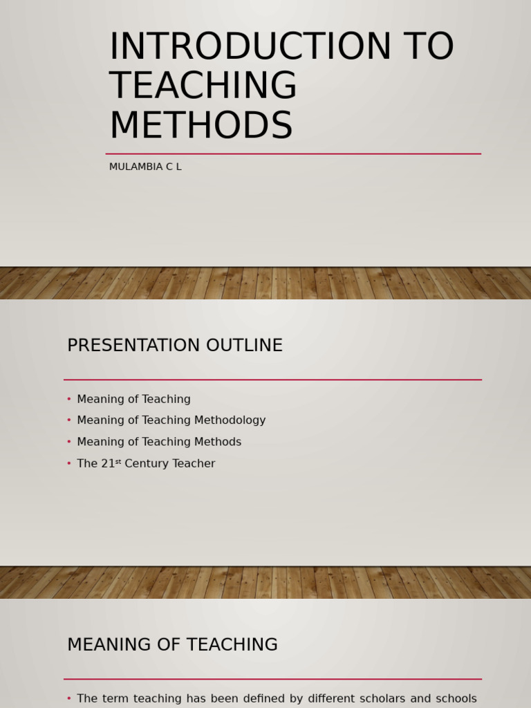 Introduction To Teaching Methods | PDF