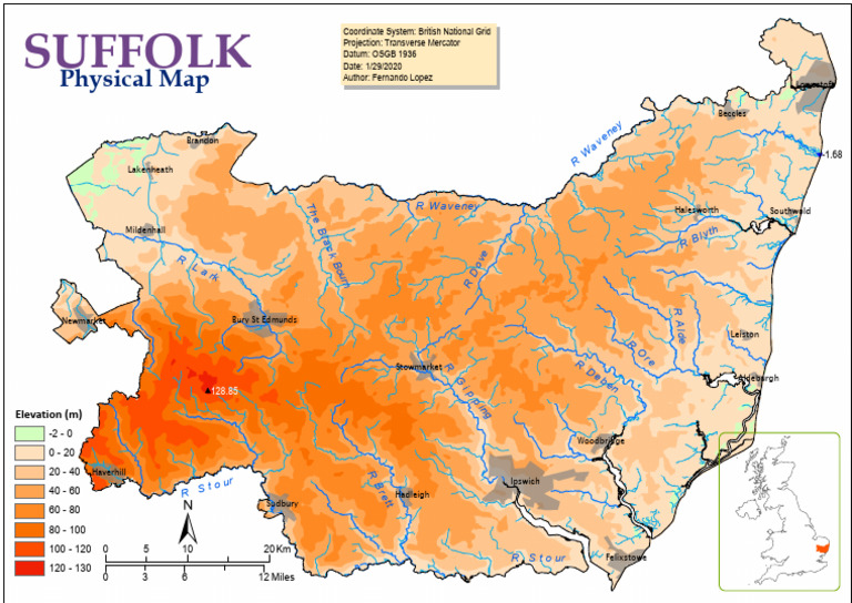 Suffolk Physical Map | PDF