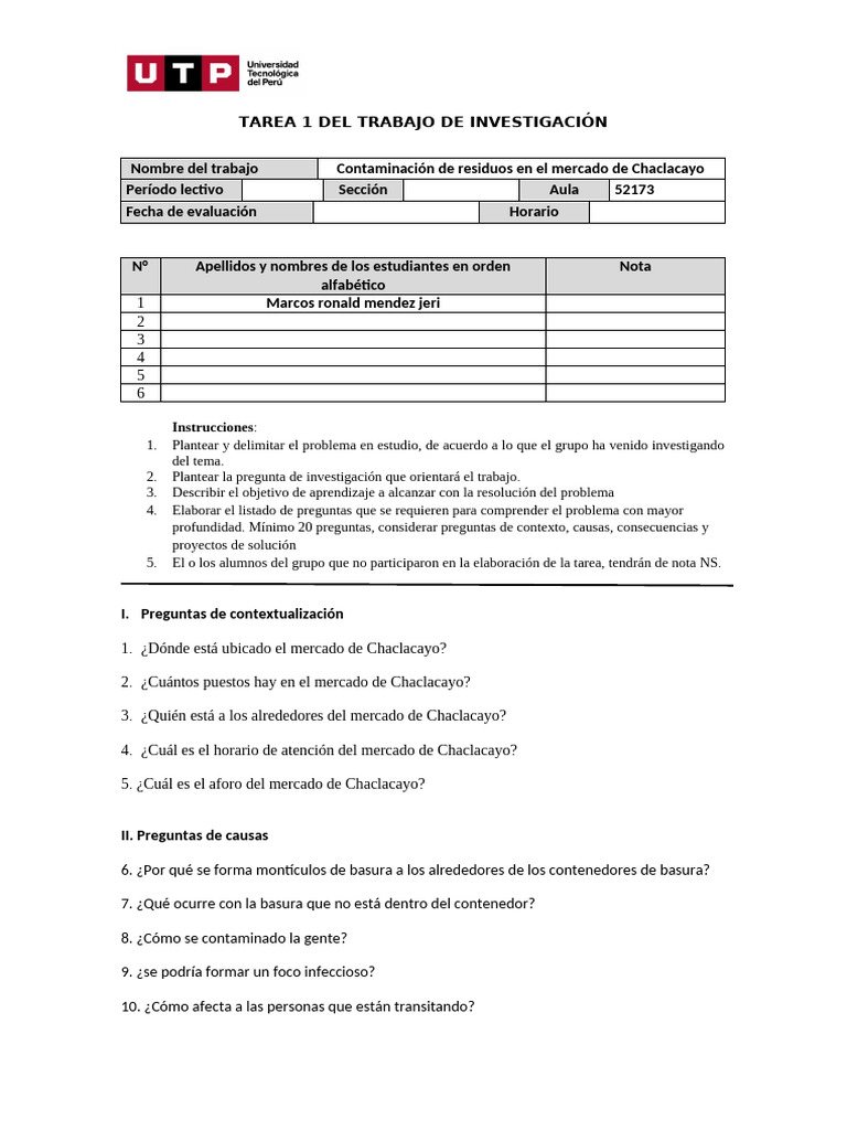 Tarea 1 Del Trabajo de Investigación | PDF | Residuos | Crecimiento ...