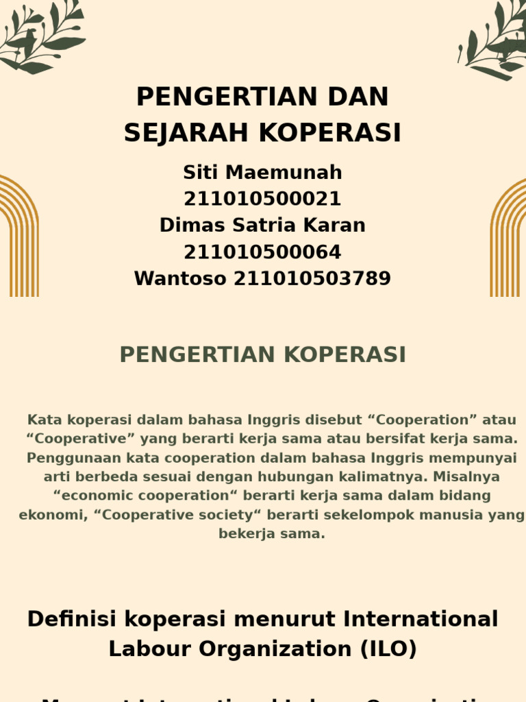 Pengertian Dan Sejarah Koperasi 1 Pdf
