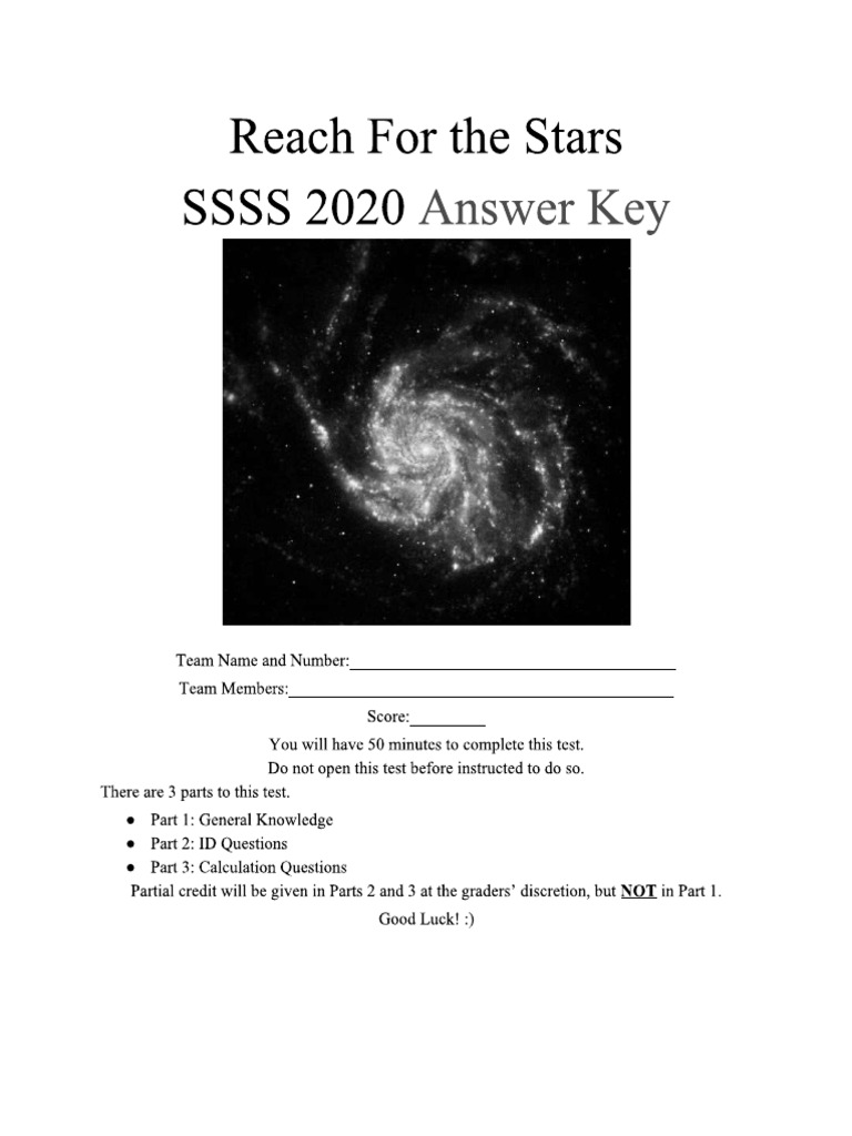 Reach For The Stars Test 2 Key | PDF