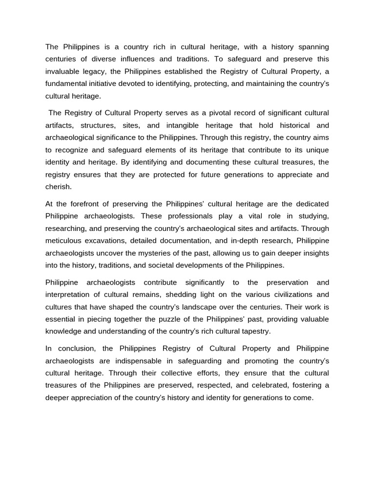 The Philippines Is A Country Rich in Cultural Heritage | PDF | Cultural ...