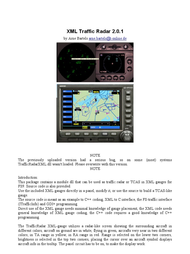 FS9 Traffic Radar Module Guide | PDF | Computing | Software
