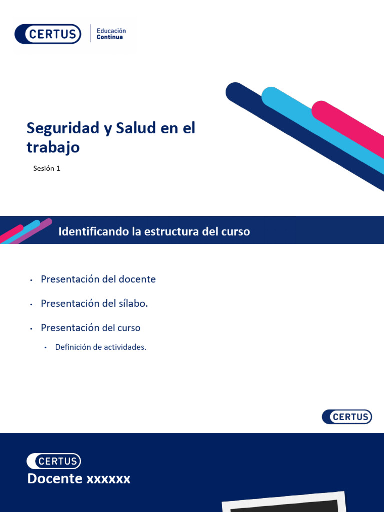 Sesión 1 Sistema De Gestión De Seguridad Y Salud En El Trabajo Pdf