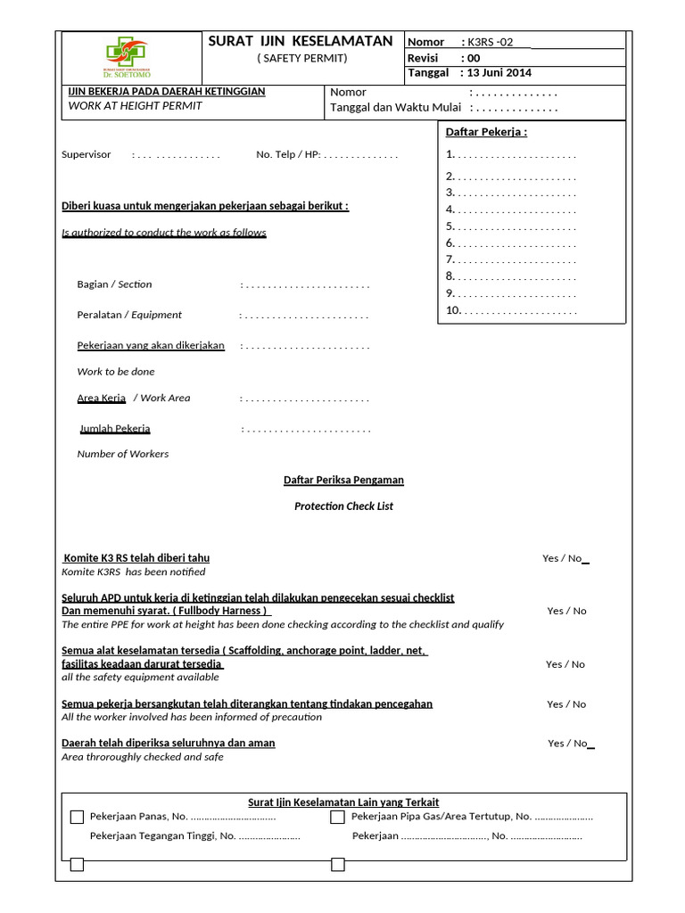 02 - Form Ijin Ketinggian | PDF