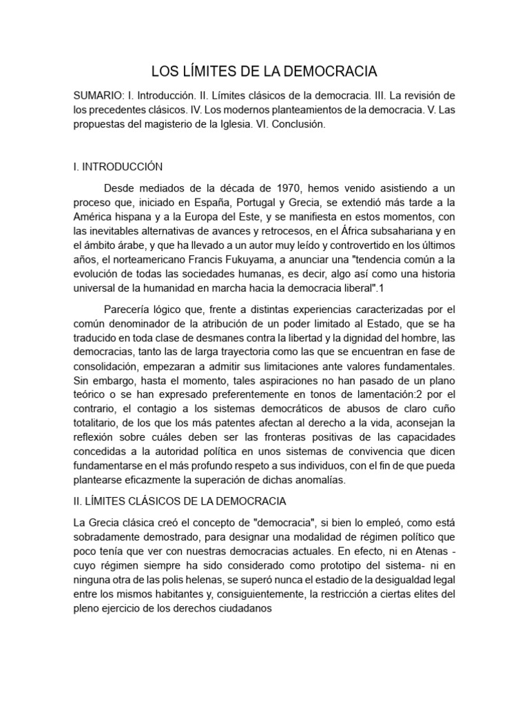 Los Límites de La Democracia | PDF