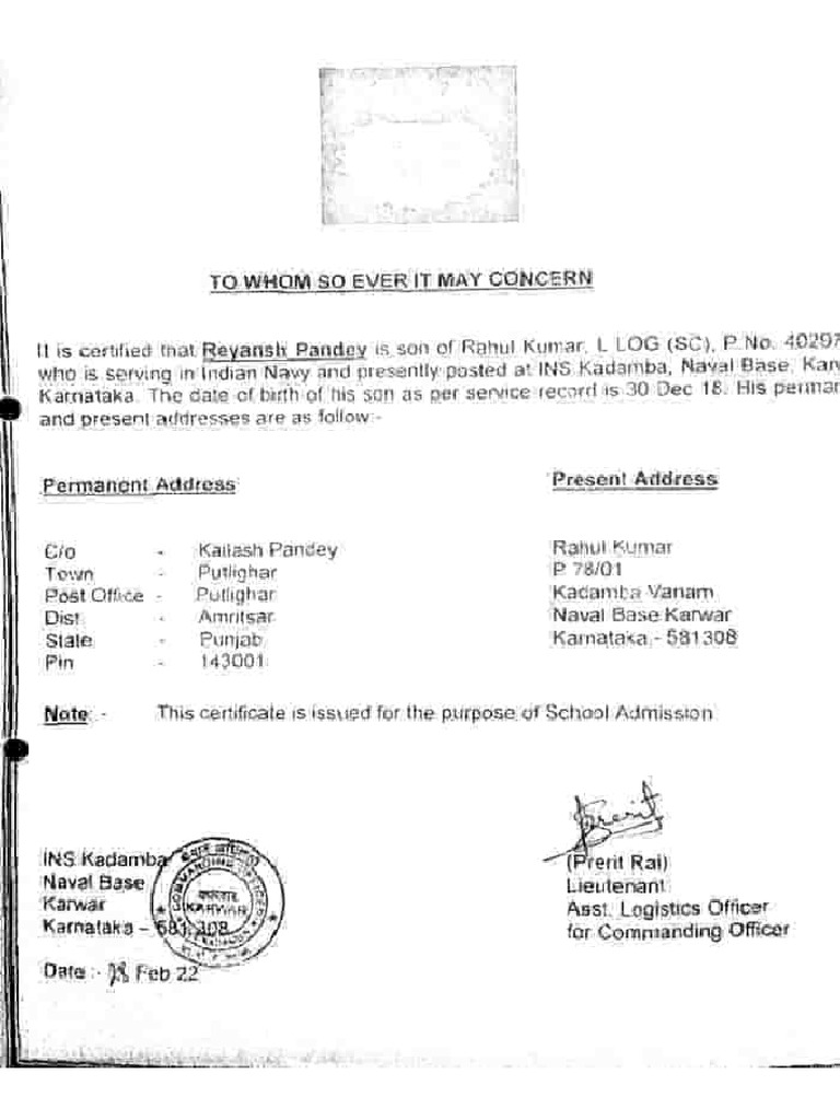 Rahul Pandey Job Concern | PDF