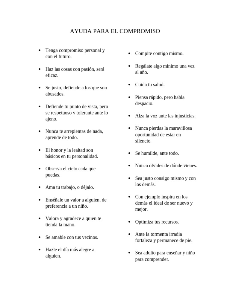 Claves para el Compromiso Personal | PDF | Crecimiento personal y ...