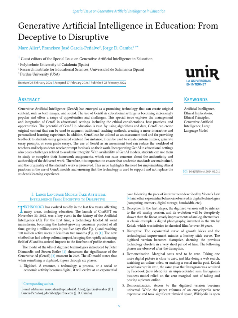 Generative Artificial Intelligence In Education Pdf