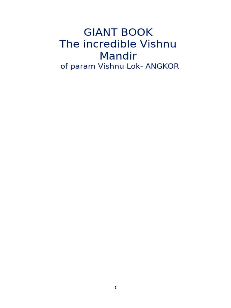 The Incredible Vishnu Mandir of Param Vishnu Lok | PDF | Vishnu | Angkor