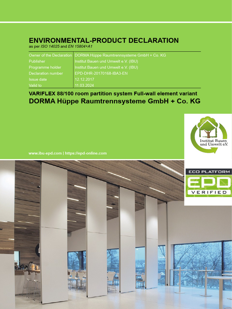 Variflex 100 Environmental Declaration | PDF | Waste | Recycling