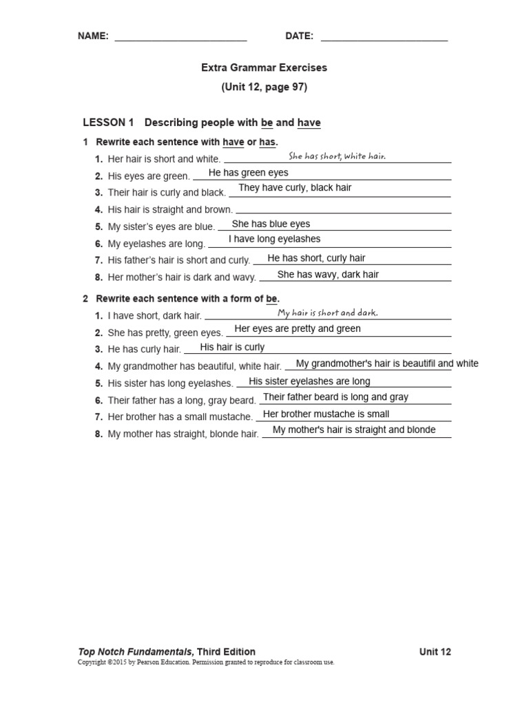 UNIT 12 Extra Grammar Exercises | PDF