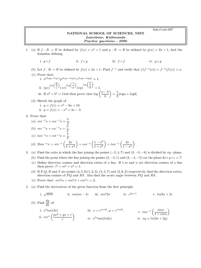 Maths Practice Questons | PDF