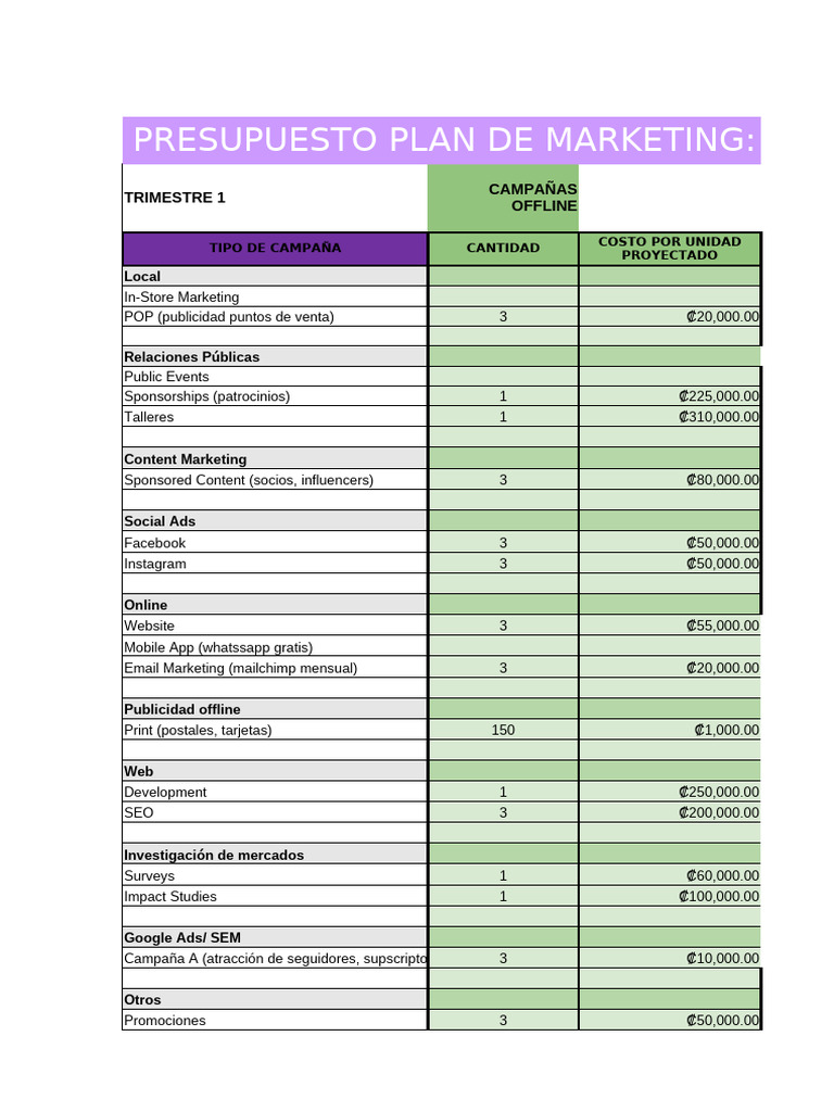 Estudio de Caso Módulo 4 - Presupuesto de Marketing | PDF