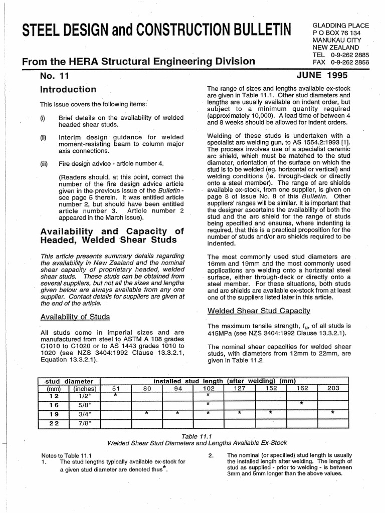 Design & Construction Bulletin 11 (MRF Beam Column Connection) | PDF