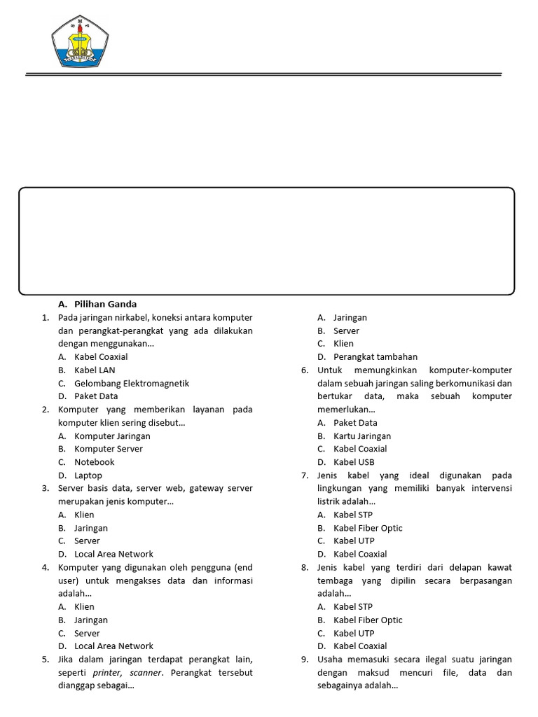 Soal Sts Informatika Kelas 8 Semester Ganjil Pdf