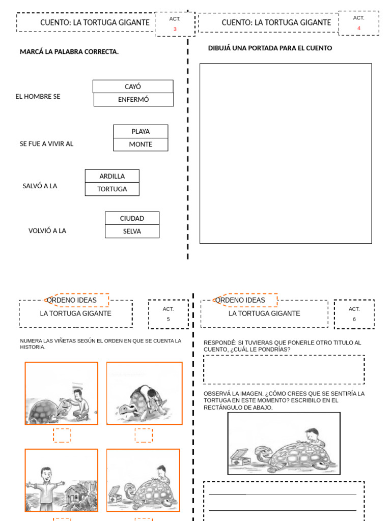 Actividades la tortuga gigante g1 pdf