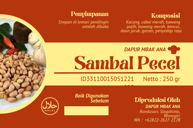 Label Merah Sambal Pecel | PDF
