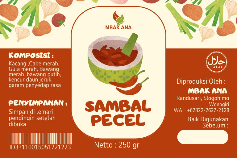 Label Sambal Pecel Ana | PDF