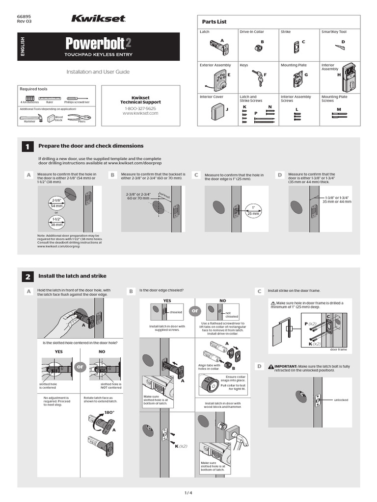 Kwikset Deadbolt Installation Guide | PDF | Screw | Federal ...