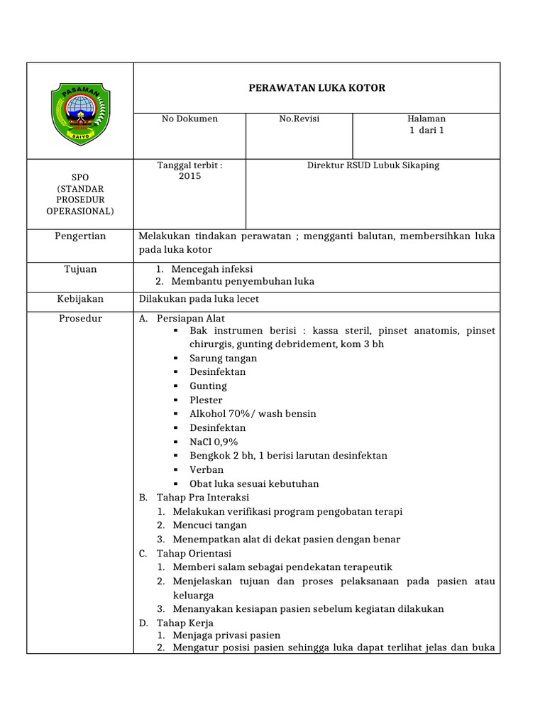 Perawatan Luka Kotor | PDF