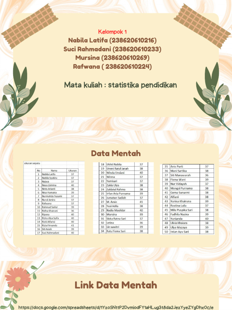 Data Ukuran Sepatu | PDF