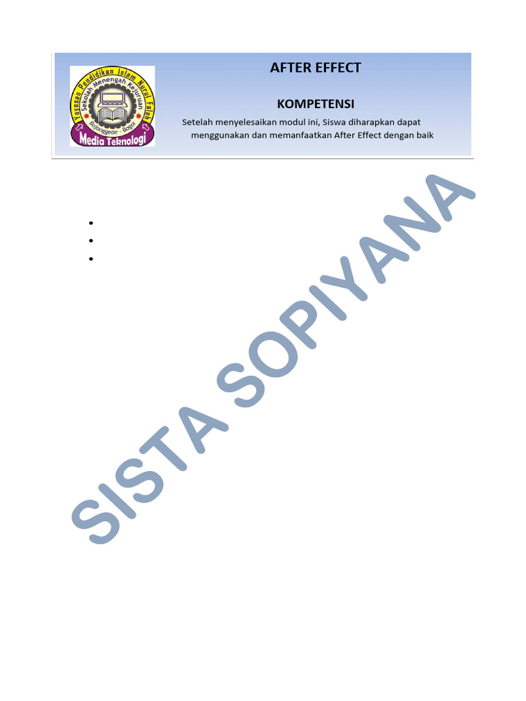 Layout dan Fungsi After Effects | PDF