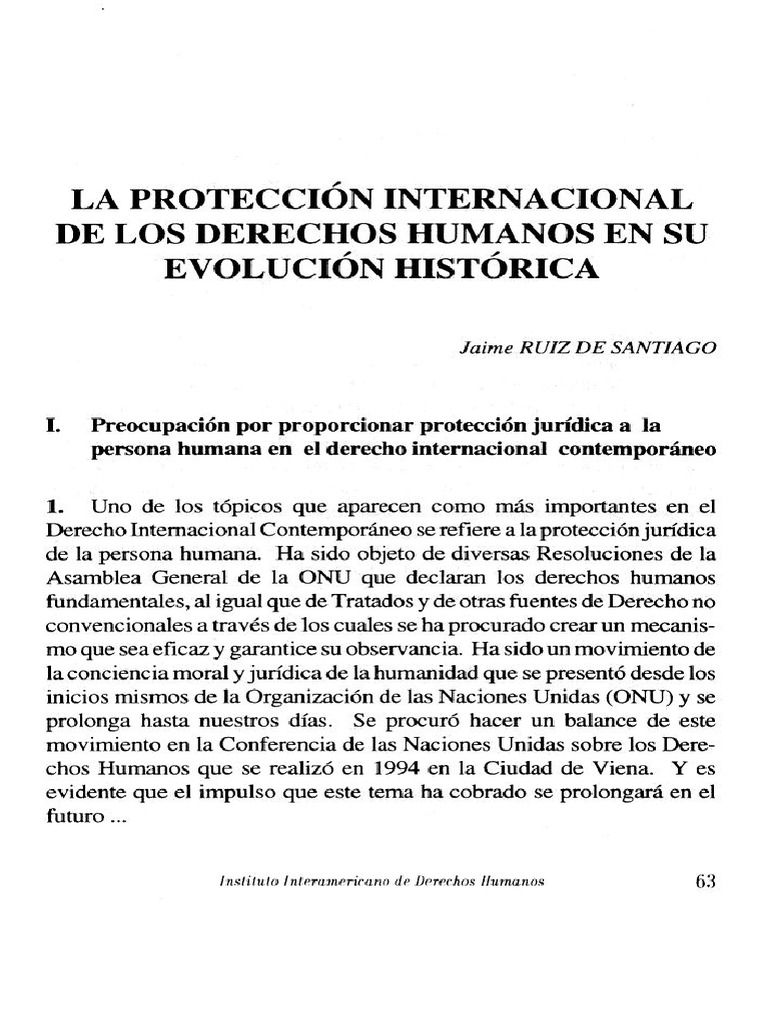 La Protección Internacional de Los Derechos Humanos en Su Evolución ...