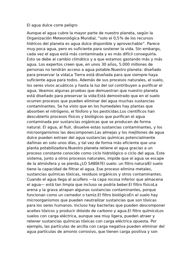 Crisis del Agua Dulce y Soluciones | PDF | Agua | Ciencia y matemáticas