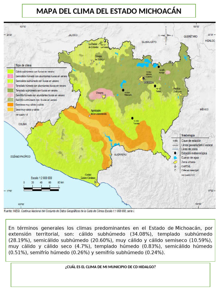 Climas de Michoacán: Mapa y Tipos | PDF | Ciencias sociales