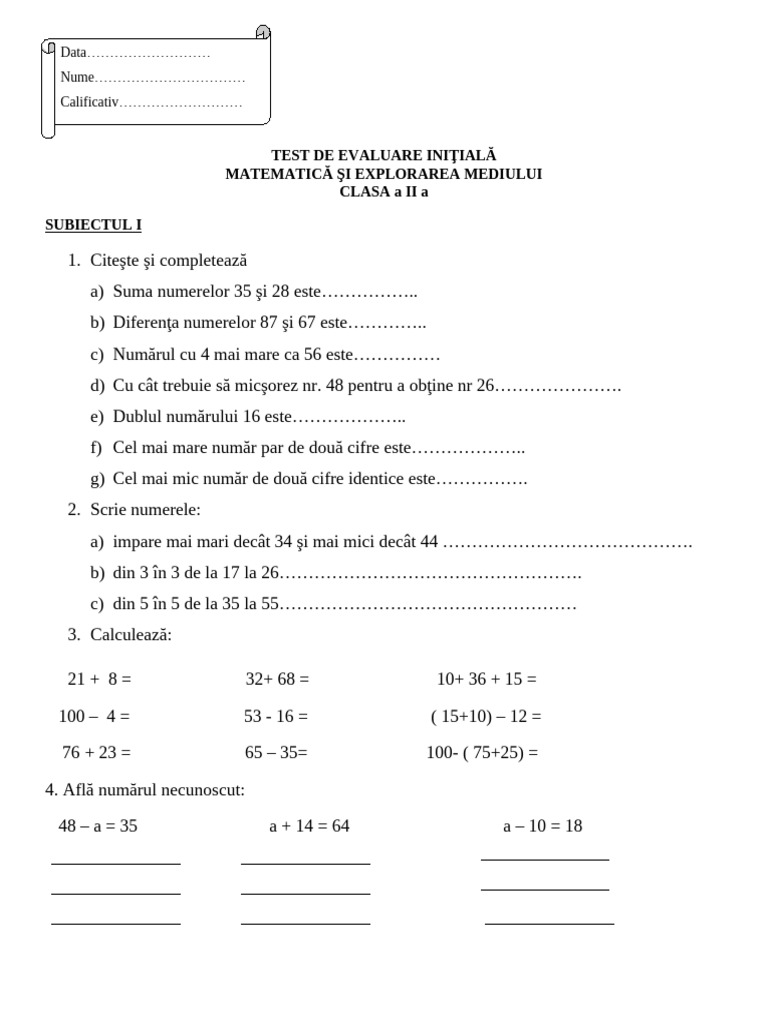 Test Ev Initiala Mem | PDF