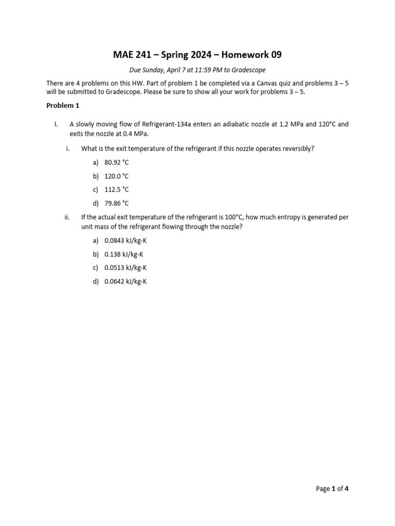 Mae241 S24 HW 09 | PDF