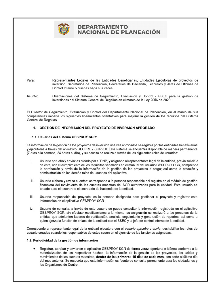 Circular 07 - Sep 2022 DSEC Orientaciones Ejecutores y Beneficiarios | PDF